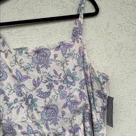 Lane Bryant Floral purple, blue and white tiered maxi dress with pockets - tags - Picture 3 of 12